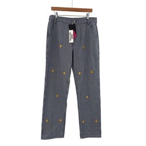 Lazy Oaf Trousers‎ Men 32x32 Blue Mr Men Little Miss Hickory Stripe Happy Face